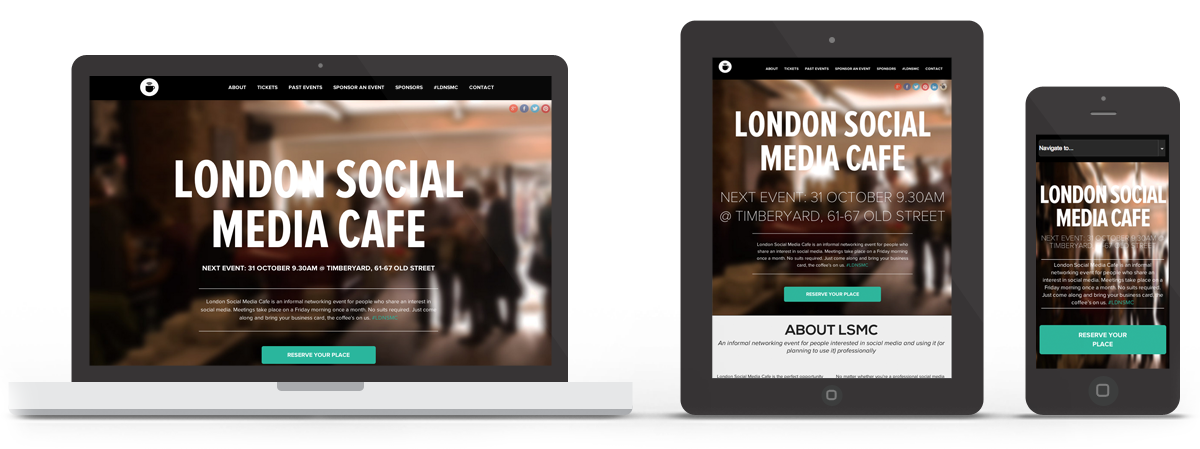 Responsive Design for London Social Media Cafe
